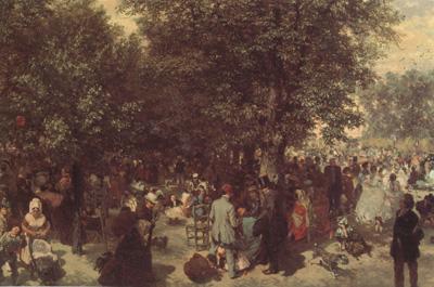 Adolph von Menzel Afternoon in the Tuileries Garden (nn02) oil painting picture